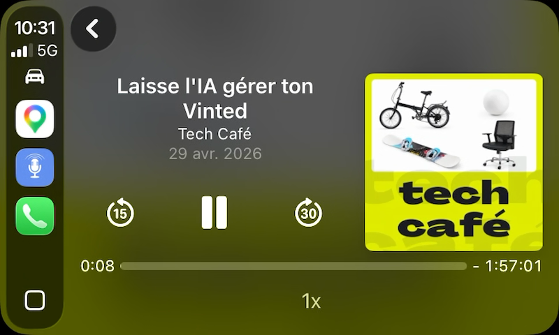 Lecture en cours dans CarPlay avec BaitoCast